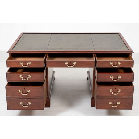 Georgianischer Mahagoni Schreibtisch Massivholz antik ca 1920