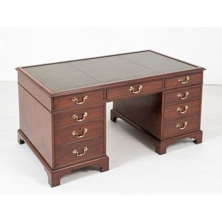 Georgianischer Mahagoni Schreibtisch Massivholz antik ca 1920