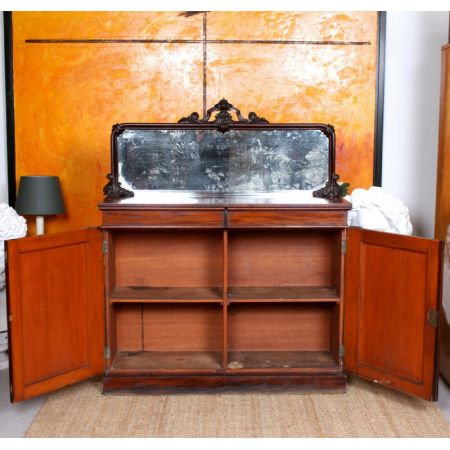 Verspiegeltes Mahagoni Sideboard Massivholz antik ca 1860