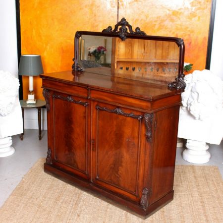 Verspiegeltes Mahagoni Sideboard Massivholz antik ca 1860