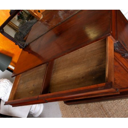 Verspiegeltes Mahagoni Sideboard Massivholz antik ca 1860