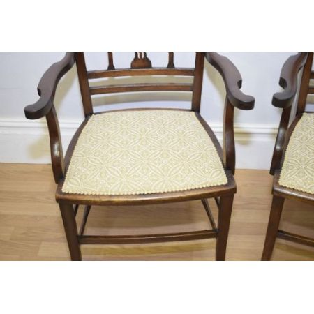 Edwardianisches Paar Mahagoni Stühle Massivholz antik ca 1900