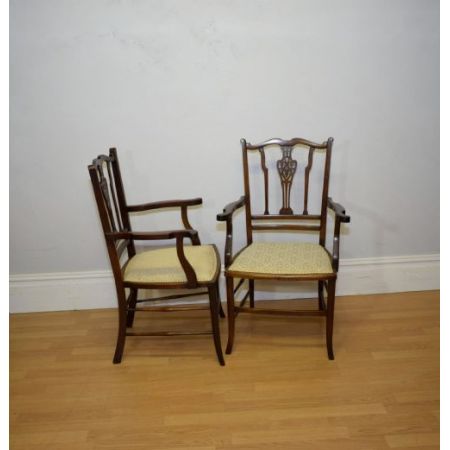 Edwardianisches Paar Mahagoni Stühle Massivholz antik ca 1900