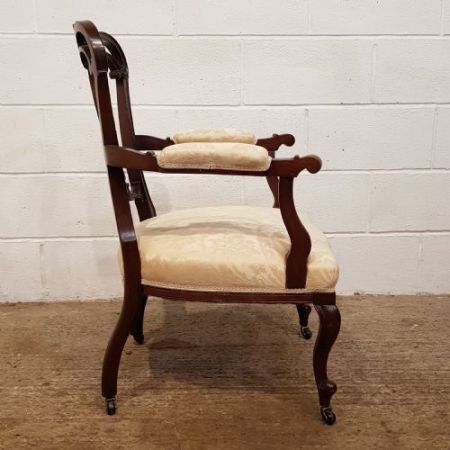 Edwardianisches Paar Mahagoni Stühle Massivholz antik ca 1900