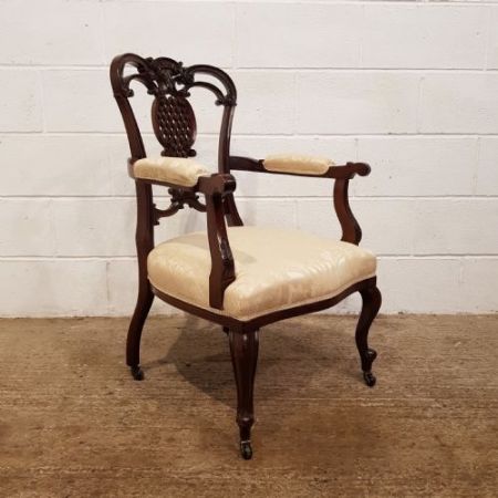 Edwardianisches Paar Mahagoni Stühle Massivholz antik ca 1900