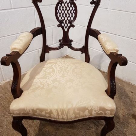 Edwardianisches Paar Mahagoni Stühle Massivholz antik ca 1900