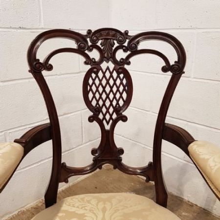 Edwardianisches Paar Mahagoni Stühle Massivholz antik ca 1900