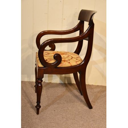 William IV Paar Mahagoni Stühle Massivholz antik 19. Jahrhundert