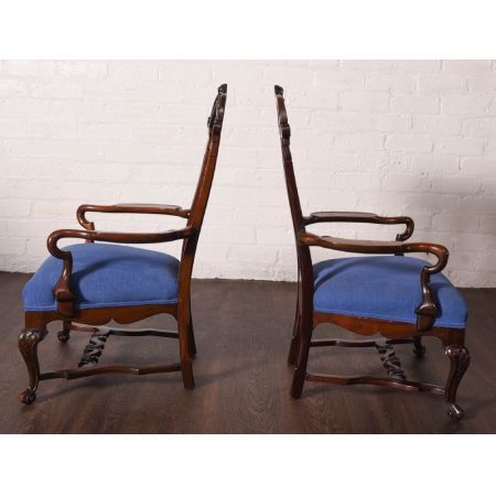 Paar niederländische Mahagoni Stühle Massivholz antik ca 1880