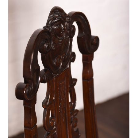 Paar niederländische Mahagoni Stühle Massivholz antik ca 1880