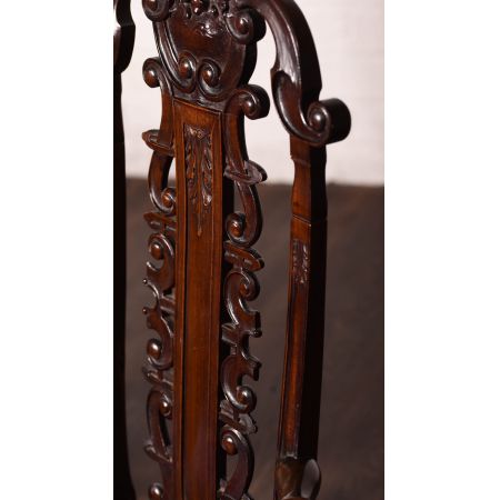 Paar niederländische Mahagoni Stühle Massivholz antik ca 1880