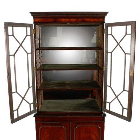 Georgianischer Mahagoni Bücherschrank Massivholz antik ca 1900