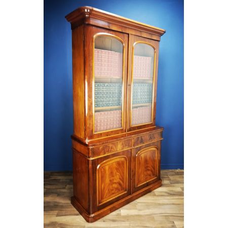 Viktorianischer Mahagoni Bücherschrank Massivholz antik ca 1860