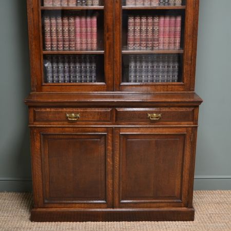 Viktorianischer Eichen Bücherschrank Massivholz antik ca 1880