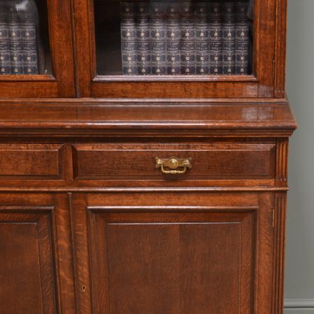 Viktorianischer Eichen Bücherschrank Massivholz antik ca 1880