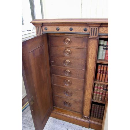 Eichen Bücherschrank Massivholz antik 19. Jahrhundert