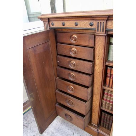 Eichen Bücherschrank Massivholz antik 19. Jahrhundert