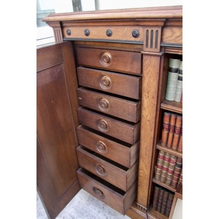 Eichen Bücherschrank Massivholz antik 19. Jahrhundert