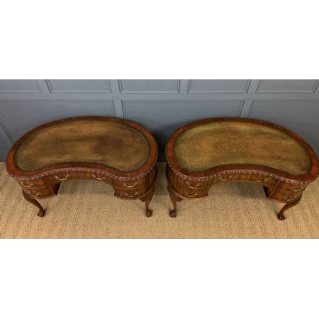 Paar edwardianische Mahagoni Schreibtische Massivholz antik ca 1900