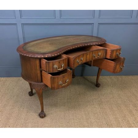 Paar edwardianische Mahagoni Schreibtische Massivholz antik ca 1900