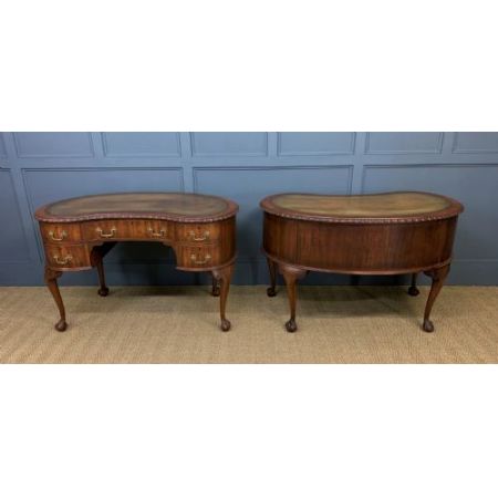 Paar edwardianische Mahagoni Schreibtische Massivholz antik ca 1900