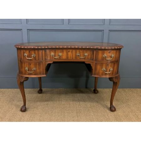 Paar edwardianische Mahagoni Schreibtische Massivholz antik ca 1900