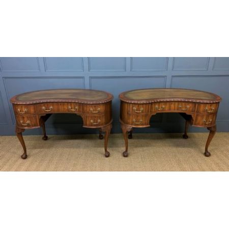 Paar edwardianische Mahagoni Schreibtische Massivholz antik ca 1900