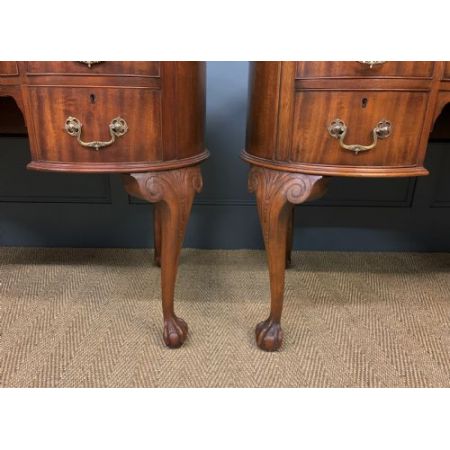 Paar edwardianische Mahagoni Schreibtische Massivholz antik ca 1900