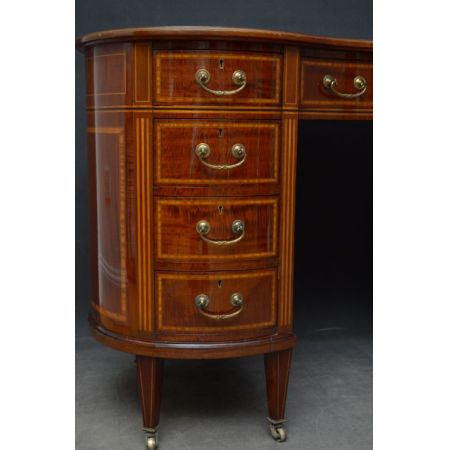 Edwardianischer Mahagoni Schreibtisch Massivholz antik ca 1900