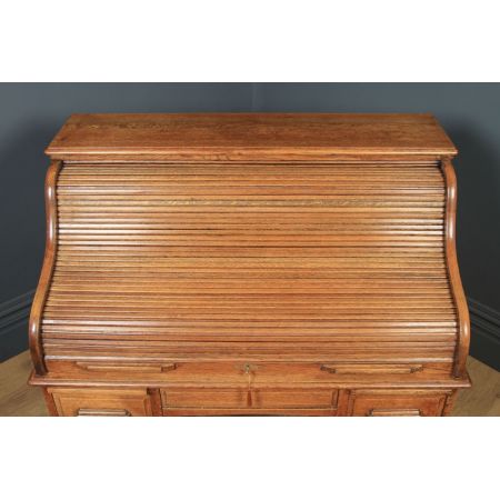 Edwardianischer Eichen Schreibtisch Massivholz antik ca 1910