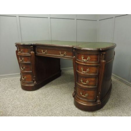 Edwardianischer Mahagoni Partners Desk Massivholz antik ca 1900