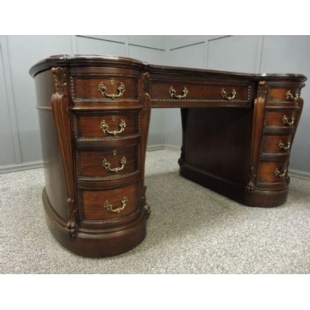 Edwardianischer Mahagoni Partners Desk Massivholz antik ca 1900