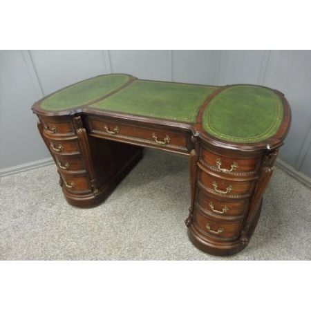Edwardianischer Mahagoni Partners Desk Massivholz antik ca 1900