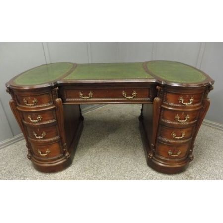 Edwardianischer Mahagoni Partners Desk Massivholz antik ca 1900