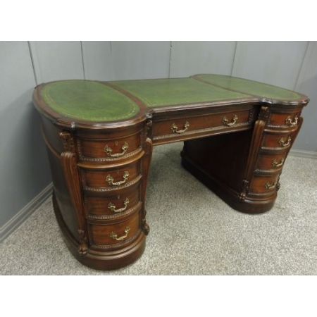 Edwardianischer Mahagoni Partners Desk Massivholz antik ca 1900