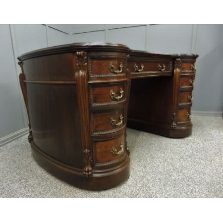 Edwardianischer Mahagoni Partners Desk Massivholz antik ca 1900