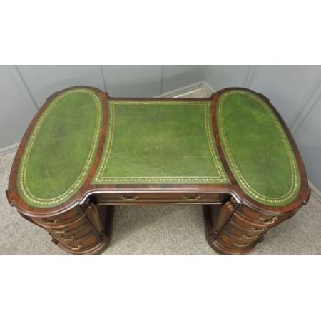 Edwardianischer Mahagoni Partners Desk Massivholz antik ca 1900