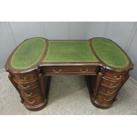 Edwardianischer Mahagoni Partners Desk Massivholz antik ca 1900