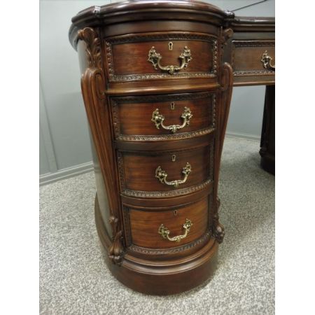 Edwardianischer Mahagoni Partners Desk Massivholz antik ca 1900