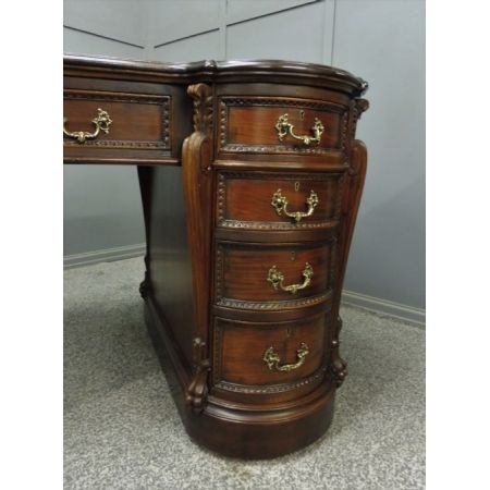 Edwardianischer Mahagoni Partners Desk Massivholz antik ca 1900