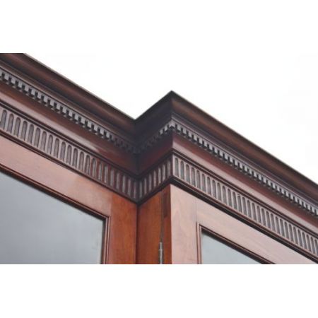 Antiker Breakfront Bücherschrank aus massivem Mahagoni