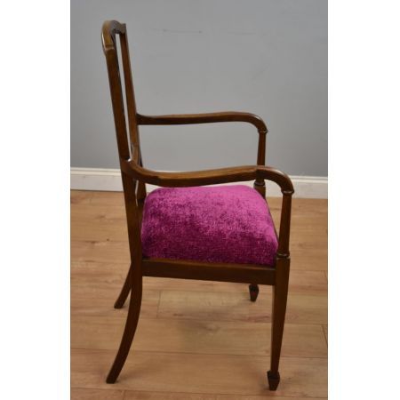 Antiker Edwardianischer Inlaid Stuhl aus Mahagoni