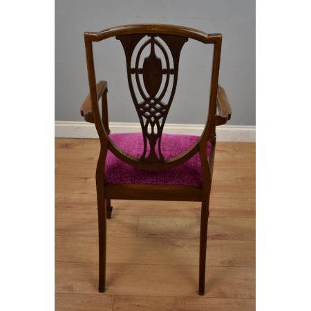 Antiker Edwardianischer Inlaid Stuhl aus Mahagoni