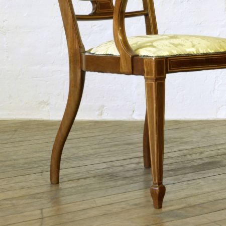 Edwardianischer Mahagoni Stuhl mit Armlehnen