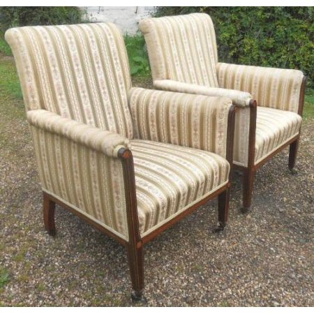 Paar Edwardianische Sessel aus Mahagoni 