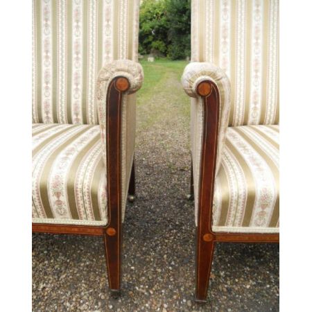 Paar Edwardianische Sessel aus Mahagoni 