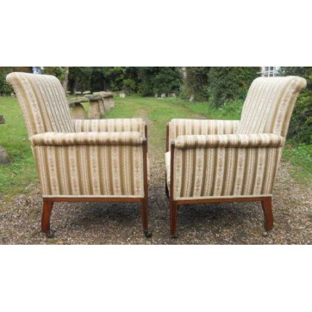 Paar Edwardianische Sessel aus Mahagoni 