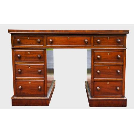 Antiker Mahagoni Sockelschreibtisch aus dem Jahr 1850