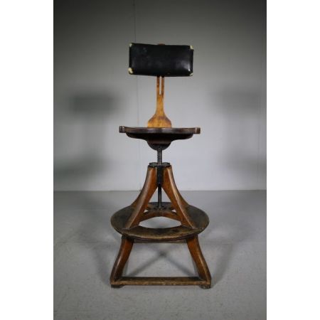 Edwardianischer Architektenstuhl Massivholz antik ca 1915