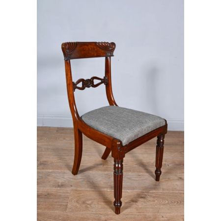 Sechs Regency Mahagoni Stühle Massivholz antik ca 1820